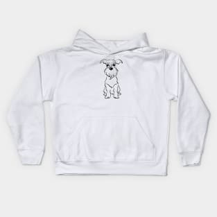 Sketch Funny dog Miniature Schnauzer Kids Hoodie